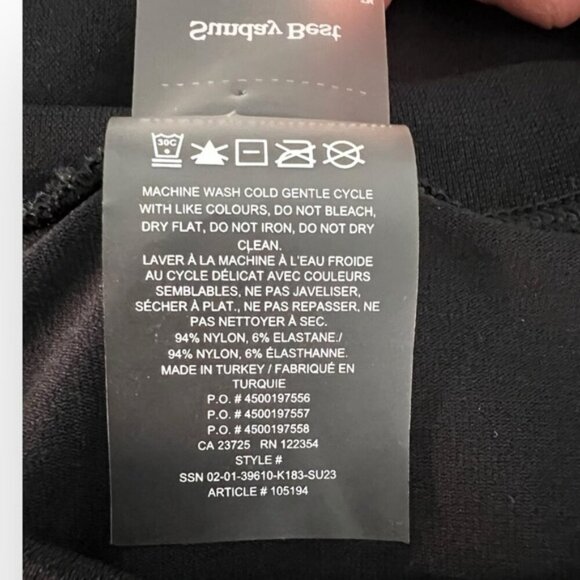 NEW Aritzia Sunday Best Little Contour SKIMS Nylon Hip black crewneck Top sz XXS - Picture 4 of 4